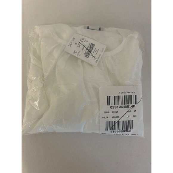 J Crew Factory Button-neck top with rufflesItem BD267, Size XS - Picture 3 of 3